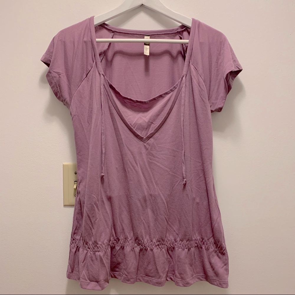 Thyme Maternity Nursing Purple Tee for Breastfeeding Moms